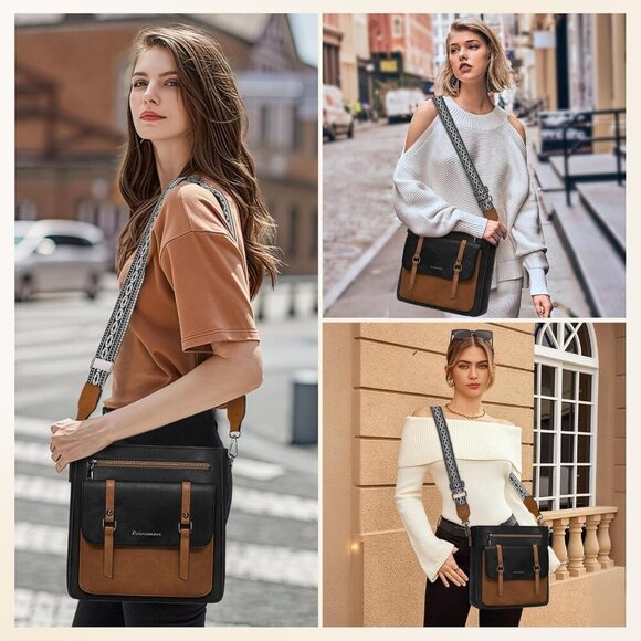 🆕 Women Brown Leather Crossbody Bag Waterproof Purses Lightweight Shoulder Bag - Picture 6 of 6